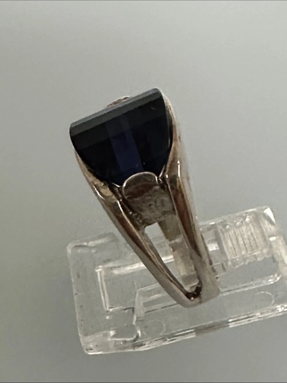 Sterling Silver Ring with Blue-Stone size 7.5